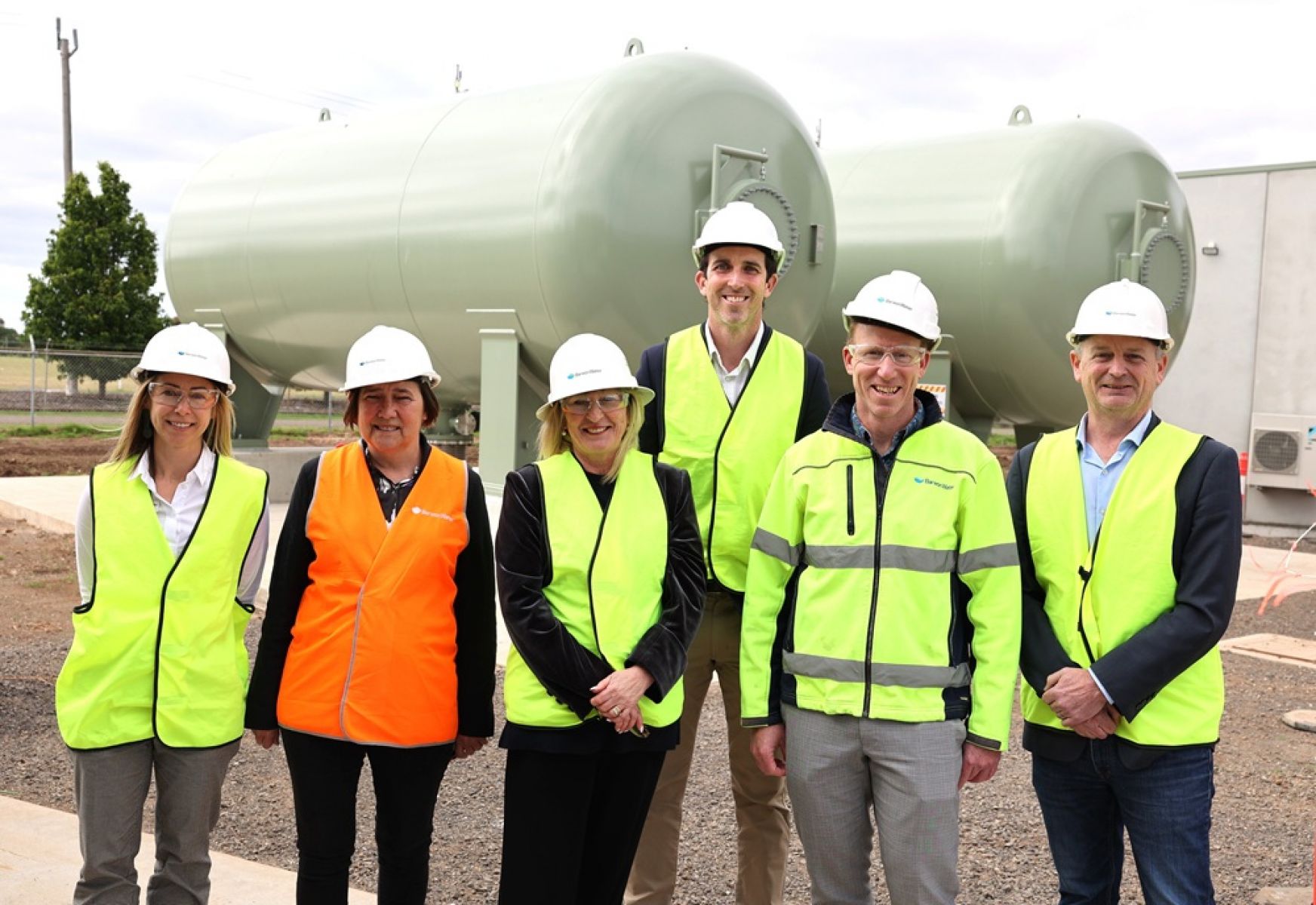 Barwon Water staff with Melbourne to Geelong Pipeline infrastructure.