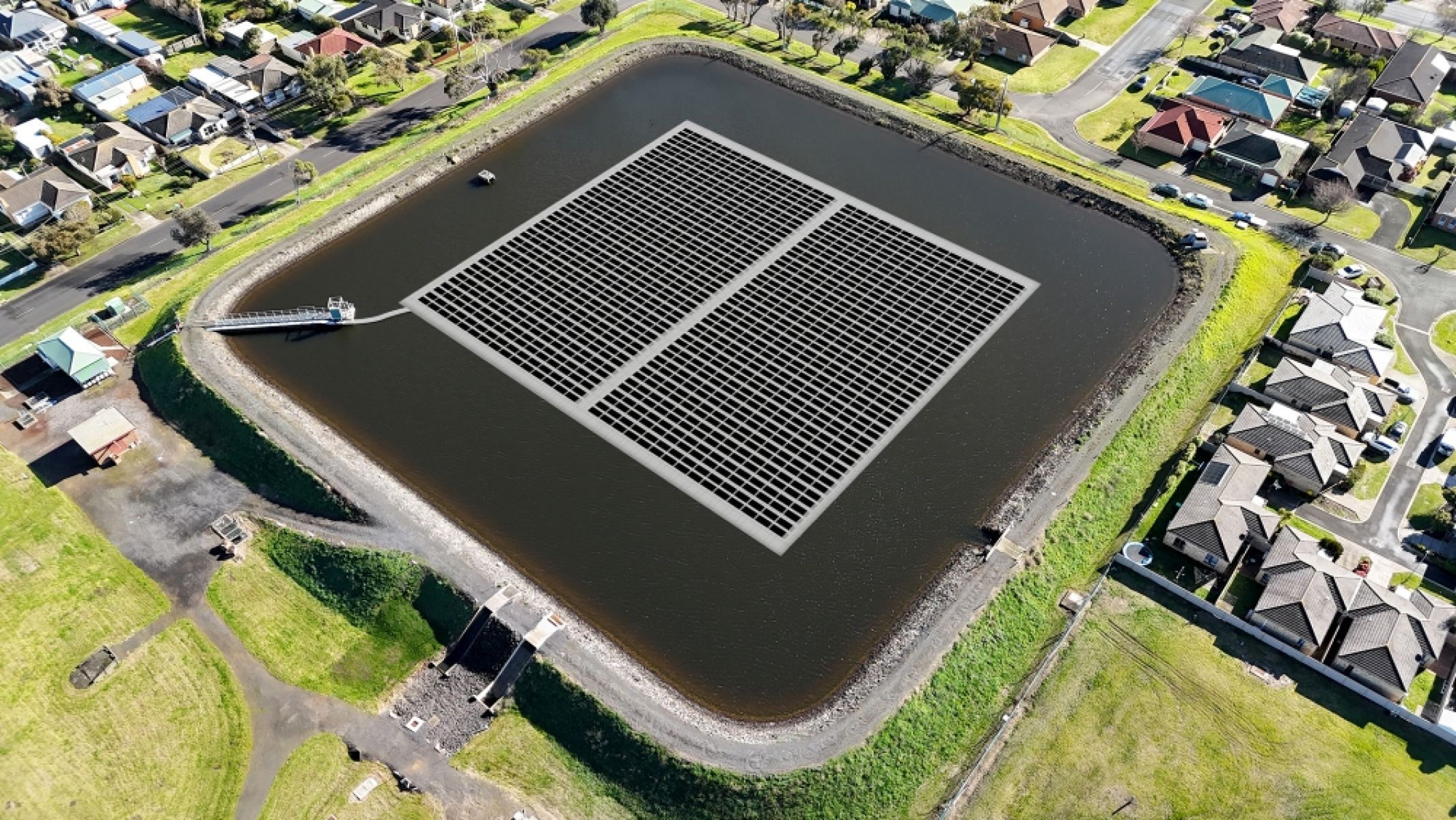 Floating solar panels