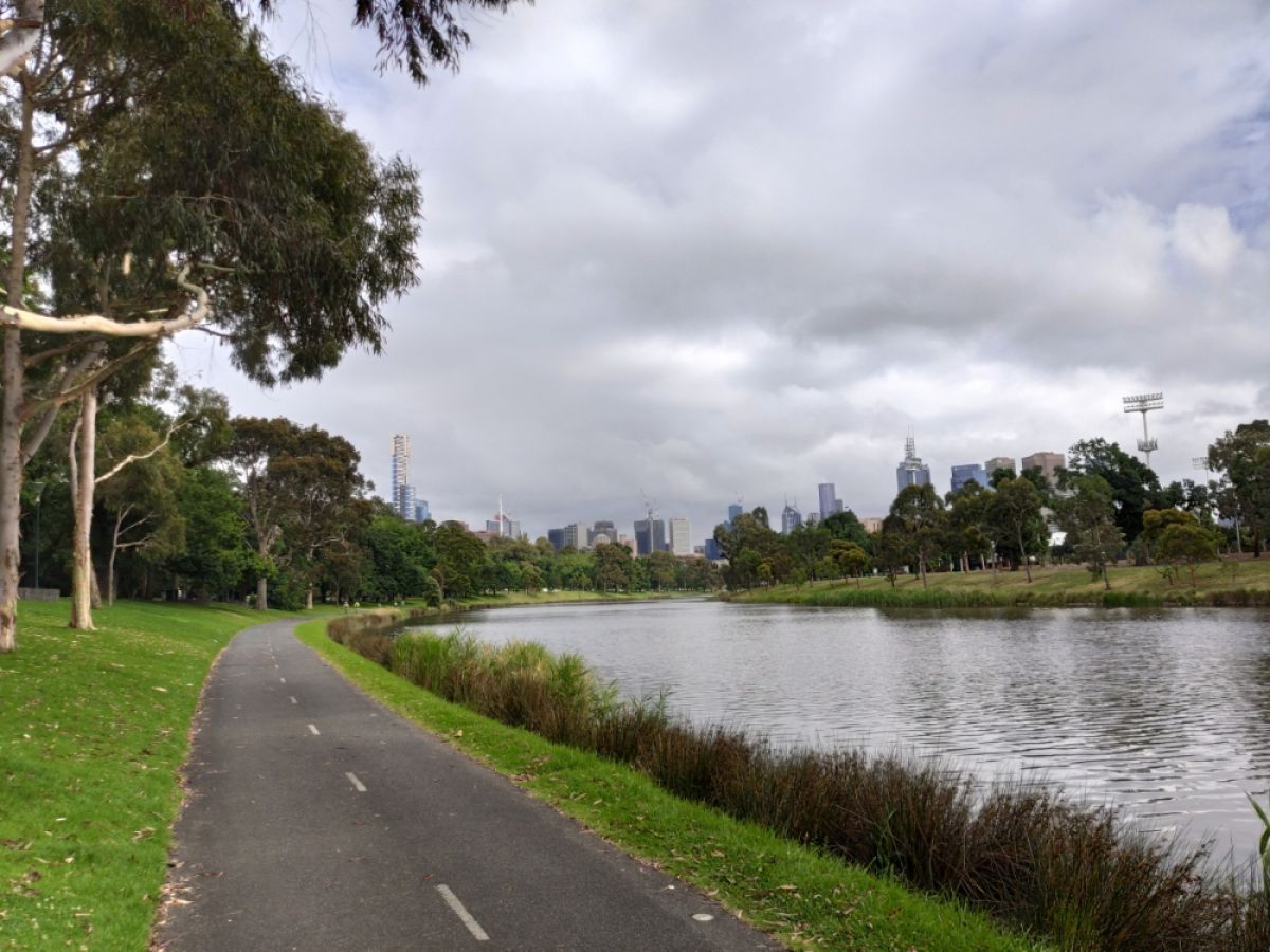 Yarra River with bike and walking path
