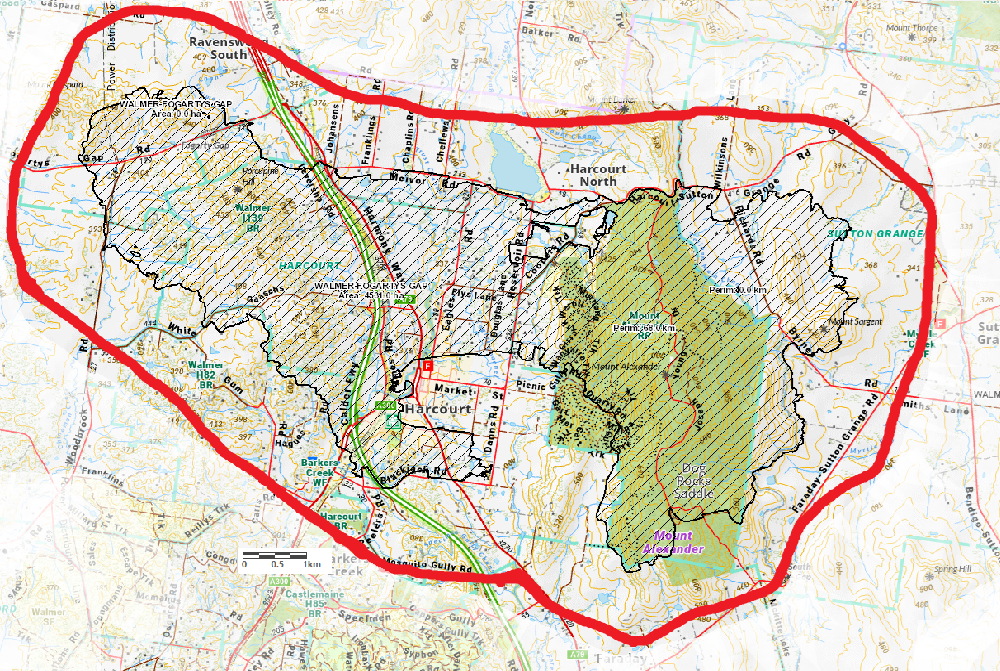 Harcourt relief drinking water map