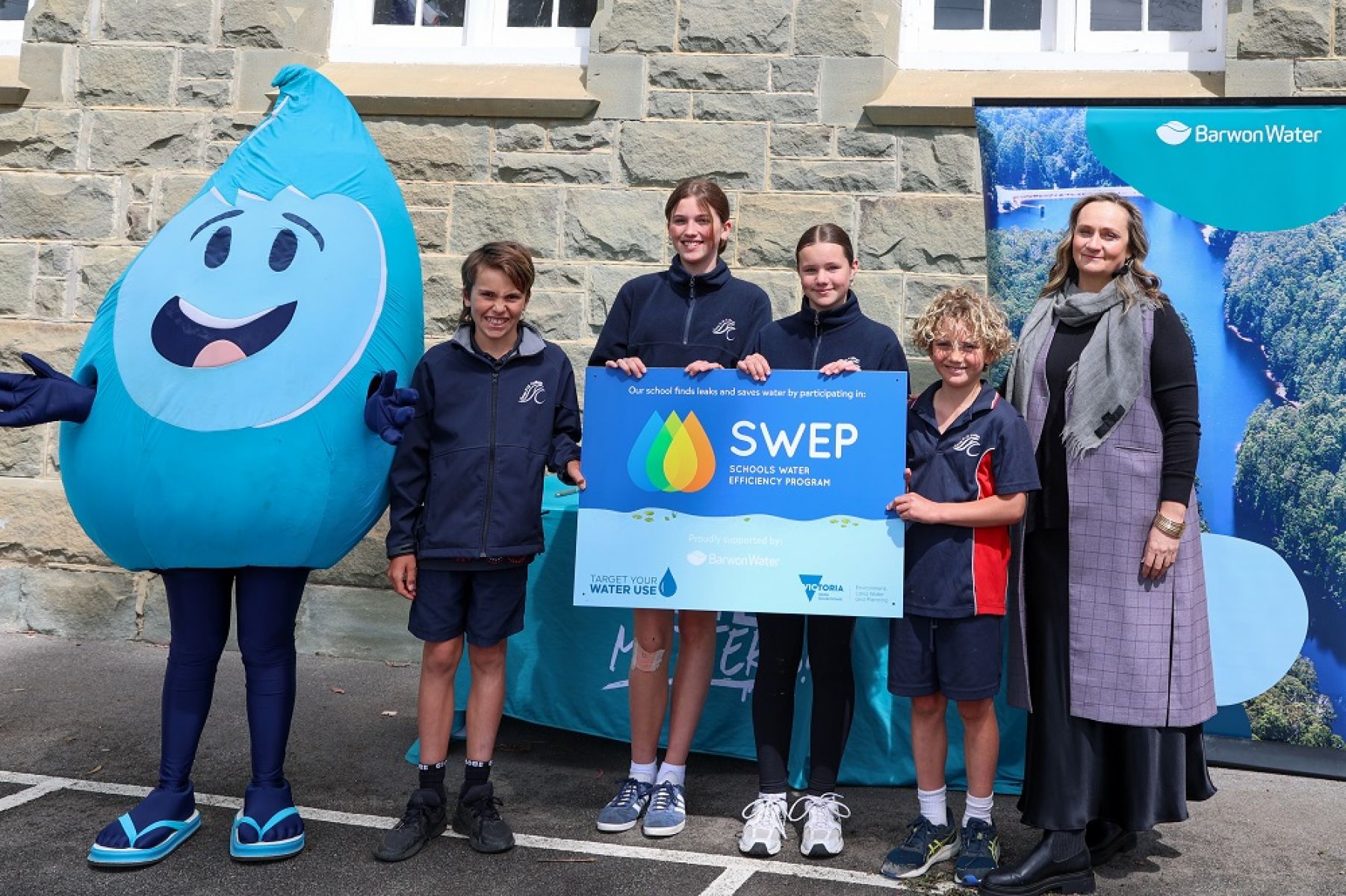 Students and staff fromSWEP school Lorne College.