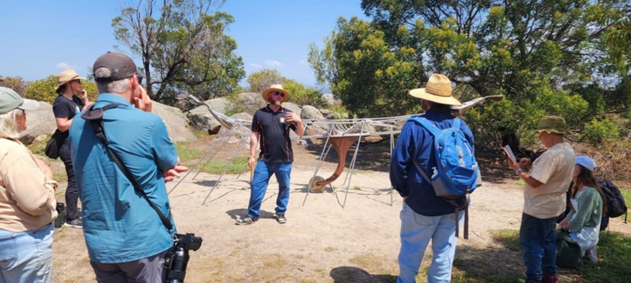 A group of people on the Wadawurrung tour of You Yangs in November 2023