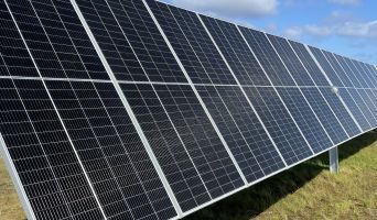 An array of solar panels.