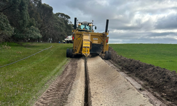 Trenching for small pipe