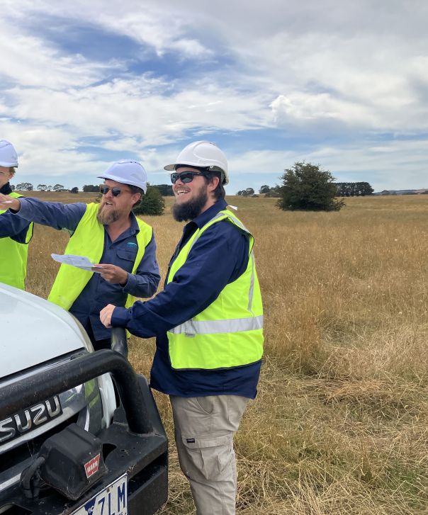 Patrick undertaking field work in the Upper Barwon catchment with CCMA project staff as part of the Drought Employment Program