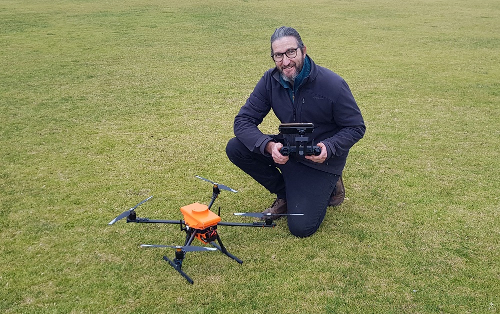 Tom Sheehan and his drone.  